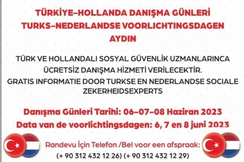 TÜRKİYE HOLLANDA DANIŞMA GÜNLERİ 6,7,8 HAZİRAN'DA AYDIN İLİNDE 
