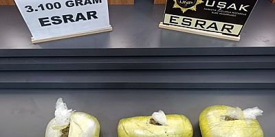 UŞAK'TA 3.100) Gram Esrar Ele Geçirilmiştir.