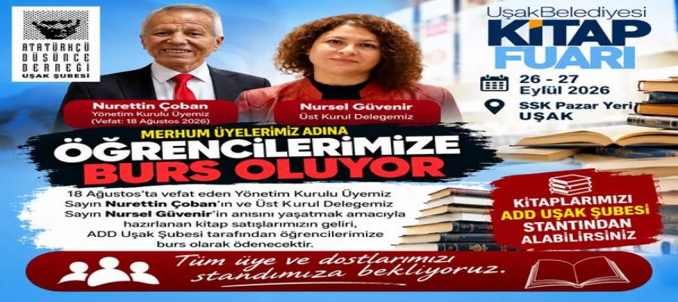 ADD UŞAK’TAN ANLAMLI VEFA: KİTAP GELİRLERİ ÖĞRENCİLERE BURS OLACAK