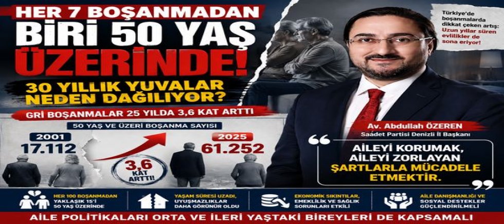 Her 7 Boşanmadan Biri 50 Yaş Üzerinde: “30 Yıllık Yuvalar Neden Dağılıyor?”