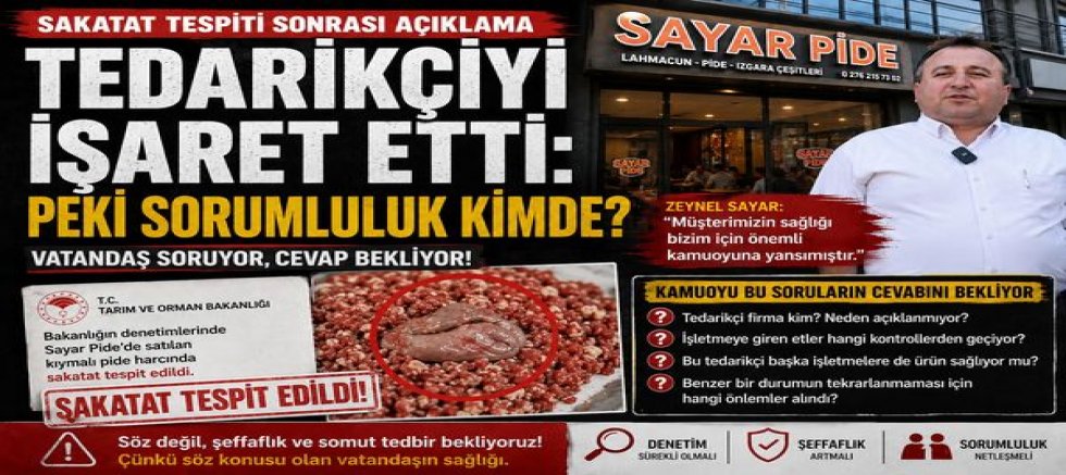 Tedarikciyi İşaret Etti Peki Sorumluluk Kimde ?
