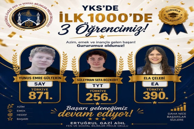 Uşak'ta YKS Başarısına Ertuğrul Gazi Damgası